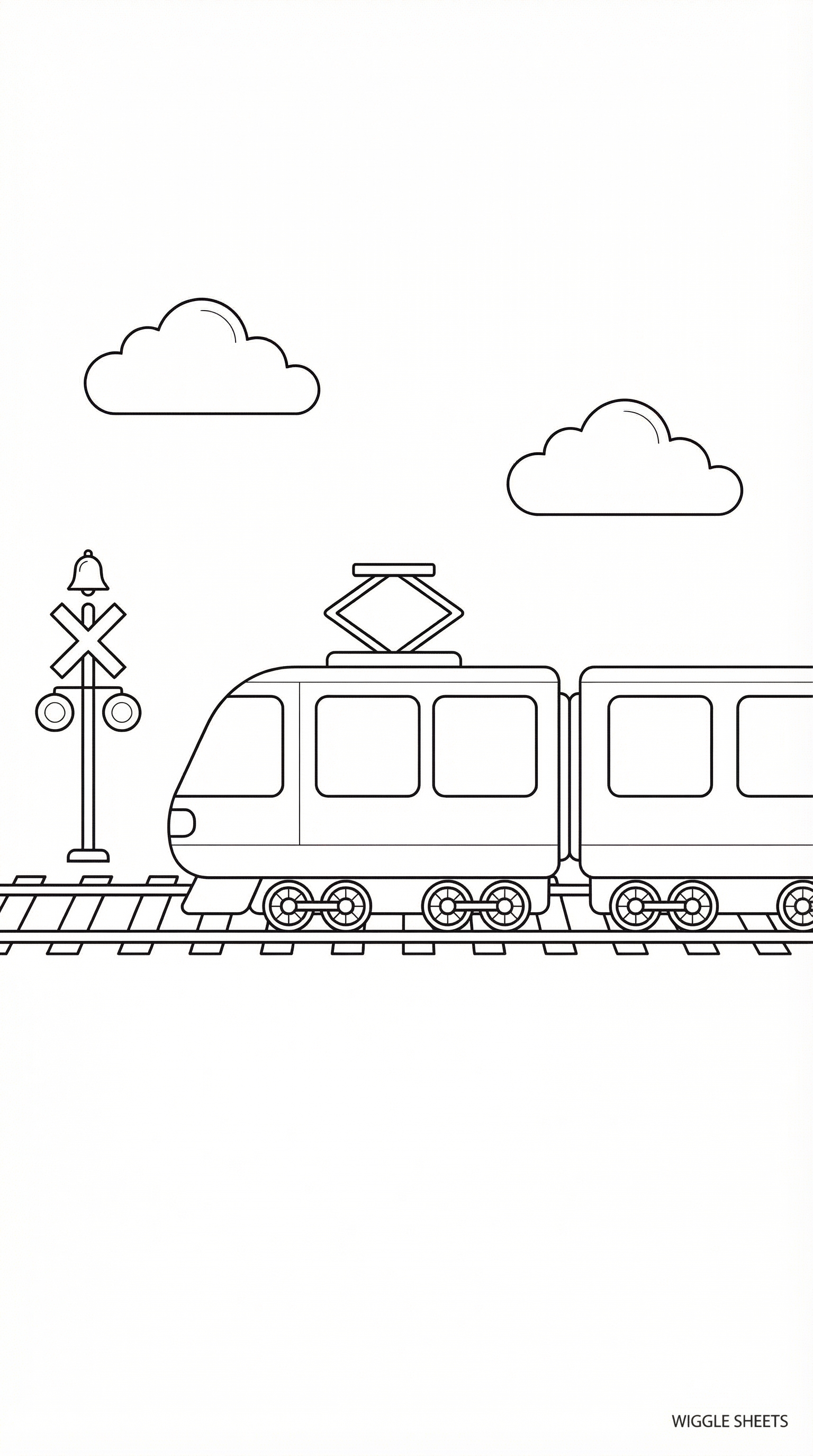 Simple Electric Train Coloring Page